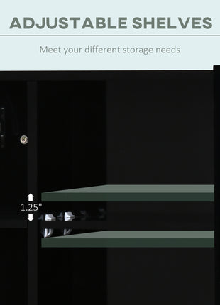 LED Lighted Medicine Cabinet with Mirror, 35.5"W x 25.5"H Wall Mounted Bathroom Cabinet with 3 Cupboards, Memory Function, USB Charge, High Gloss Black