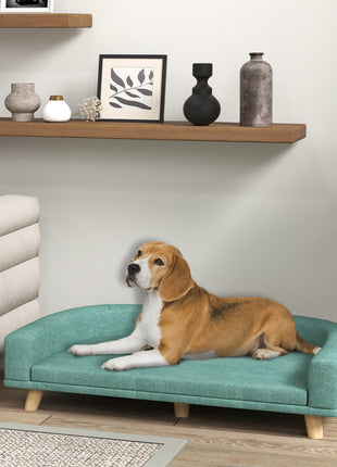 Dog Sofa Couch Bed with Washable Cushion for Large Dogs, Cats, Green