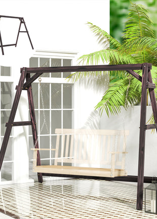 Porch Swing Frame, Heavy Duty A-Frame Hanging Chair Stand Only with Reinforced Bars for Porch, Garden, Backyard