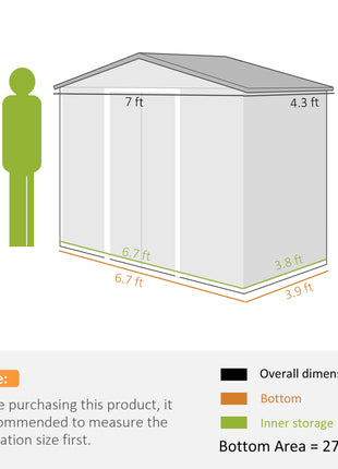 7' x 4' Outdoor Storage Shed, Garden Tool House w/ Foundation Kit Vents & Sliding Doors for Backyard Patio, Light Green