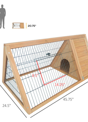 Rabbit Hutch Outdoor, Wooden Chicken Coop with Run, Outdoor Small Animal Cage for Rabbit, Small Duck and Chicken, Brown