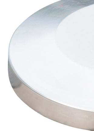 55lb Round Stainless Steel Outdoor Patio Umbrella Stand Base with Heavy Cement Bottom & Mirror Finish