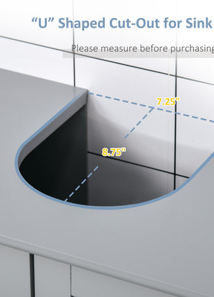Bathroom Vanities, Bathroom Sink Cabinets with U-Shape Cut-Out and Adjustable Internal Shelf, Gray
