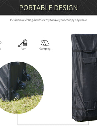 10'x20' Aluminum Pop Up Canopy Tent, Upgraded Thicker Tube Instant Party Tent with Wheeled Bag, 2-Level Adjustable, XL Large Ground Stakes for Events Patio Backyard
