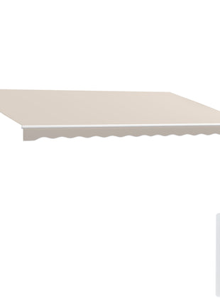 16'x10' Electric Retractable Awning Sunshade Shelter with Remote Controller & Crank Handle for Deck Balcony Yard, Cream
