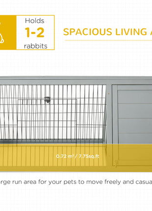 Rabbit Hutch Outdoor, Wooden Chicken Coop with Run, Outdoor Small Animal Cage for Rabbit, Small Duck and Chicken, for Garden, Backyard, Farms, 46" x 24.5" x 21", Light Gray