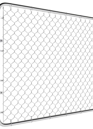 Garden Gate Chain Link Fence Gate, Galvanized Steel Garden Door for Yard Entrance Way, 47.2 x 70.9 in., Silver