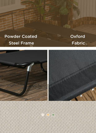 Chaise Pool Lounge Chairs Set of 2, Outdoor Sun Tanning Chairs, Reclining Back, Steel Frame and Side Pocket, Black