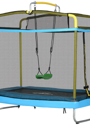 3-in-1 Trampoline for Kids, 6.9' Kids Trampoline with Net, Light Blue