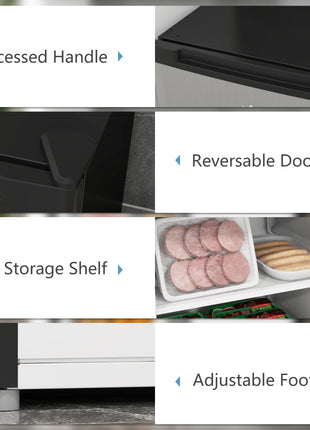 Upright Freezer, 3 Cu Ft Small Freezer with Reversible Single Door, Adjustable Thermostat for Home, Apartment, Silver