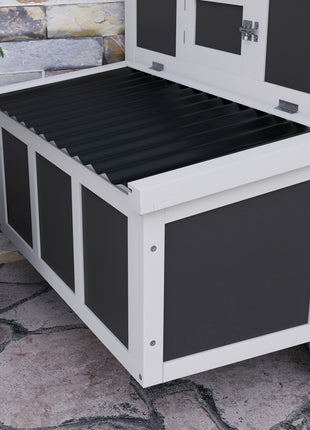 Wooden Chicken Coop with Nesting Box for 6 Chickens, Dark Gray