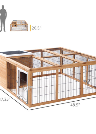 Rabbit Hutch, Waterproof Rabbit House for Small Animals, Natural