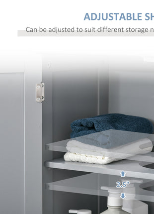 Bathroom Vanities, Bathroom Sink Cabinets with U-Shape Cut-Out and Adjustable Internal Shelf, Gray