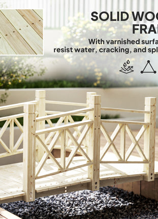 5 ft. Wooden Garden Bridge Footbridge for Backyard Ponds, Creeks, Streams, Nature Wood