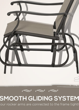 Outdoor Gliding Chairs Set Durable Compact for Patio, Bistro Tea Time, Perfect for Couples & Families, Gray