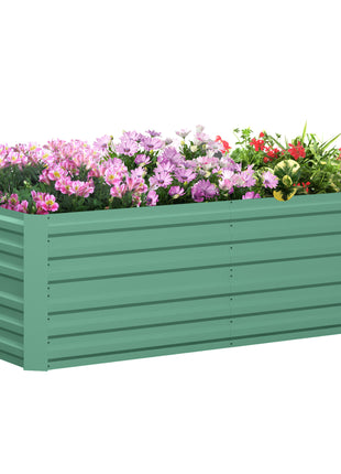 Galvanized Raised Garden Bed, Steel Outdoor Planters with Reinforced Rods, 71" x 36" x 23", Light Green