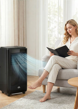 10,000 BTU Moible Air Conditioner 440 Sq. Ft., Dehumidifier Fan Auto Sleep with 24H Timer On/Off, Window Kit, Black
