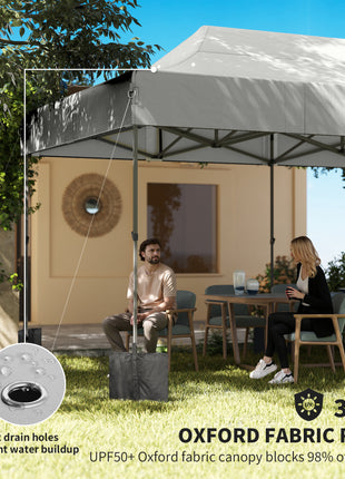 10 x 20 ft Pop Up Canopy Tent, Heavy Duty UPF50+ Outdoor Portable Instant Canopy Shelter with Wheeled Bag, White