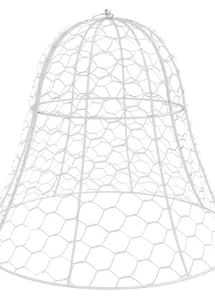 6 Pack Garden Cloches for Plants, 16" x 13" Metal Crop Cage, Plant Cages to Keep Animals Out, White