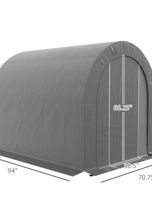 Galvanized Metal 6' x 8' Outdoor Storage Tent, Heavy Duty and Waterproof Portable Shed, for Bike, Motorcycle, Tools