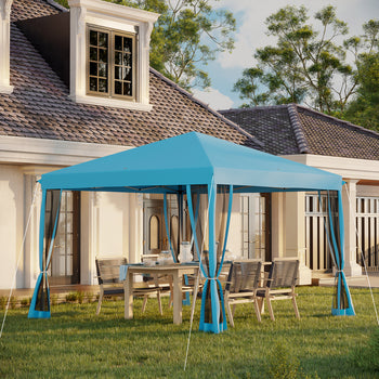 10 x 10 Pop Up Canopy Tent, Outdoor Patio Gazebo with Netting, Carry Bag Included