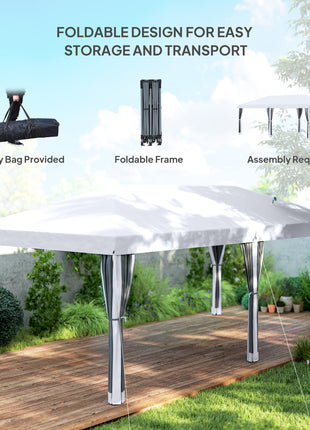 10' x 20' Pop Up Canopy Tent with Netting, Heavy Duty Instant Sun Shelter, Large Tents for Parties with Carry Bag for Outdoor, Garden, Patio, Cream White