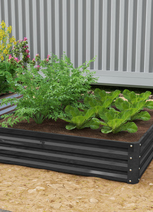 Galvanized Raised Garden Bed, 4' x 4' x 1' Metal Planter Box, for Growing Vegetables, Flowers, Herbs, Succulents, Gray