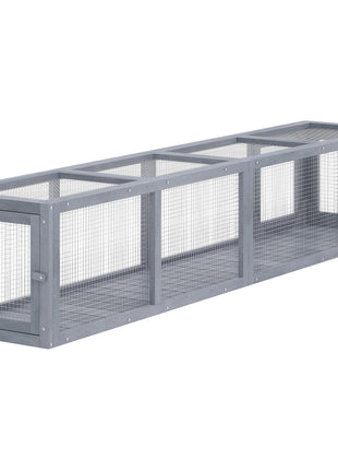 Wooden Cat Run with Weather Protection, Connecting Inside and Outside, 79"L x 15"W x 15"H, Dark Gray