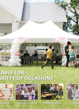 29' x 21' Canopy Party Event Tent with 2 Pull-Back Doors, White