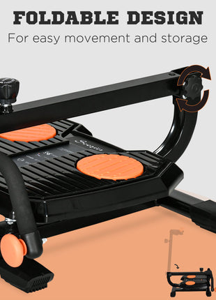 Foldable Ab Twister Board for Waist Trimming with LCD Display, Ab Workout Equipment for Women and Men, Orange