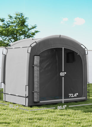 Bike Storage Shed Tent, Portable and Waterproof with 210D Oxford Fabric and Carry Bag for 3-4 Bicycles, Dark Gray