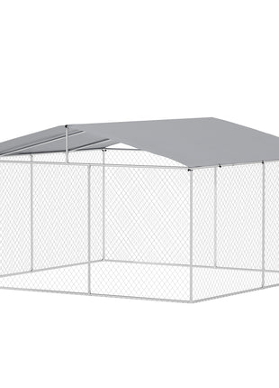 Dog Kennel Outdoor Dog Run w/ Canopy, 13' x 13' x 7.5'