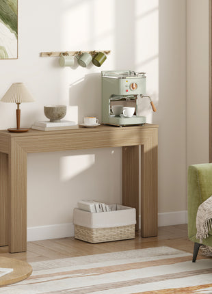 Modern Console Table, 47" Narrow Entryway Table, Natural Wood