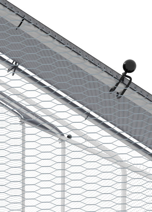 Large Chicken Coop Metal Chicken Run for Chickens with Waterproof and Anti-UV Cover, Spire Shaped Walk in Fence Cage Hen House for Outdoor and Yard Farm Use, 1.3" Dia, 9.8' x 26.2' x 6.4'