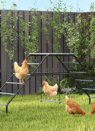 Chicken Coop Perches with Adjustable Swing, 10 Roosting Bars, for Backyard, Farm