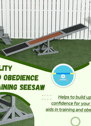 Wooden Dog Agility Seesaw for Training and Exercise, Gray