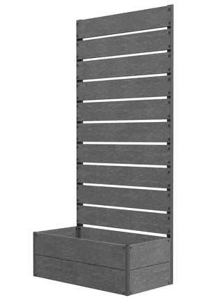 Trellis Planter for Climbing Plants, Raised Garden Bed with Trellis, Planter Box for Outdoor, 28.25" x 15" x 59", Gray