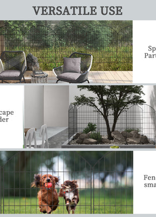 4 Pack Garden Fencing for Yard, Decorative Fence Panels as Animal Barrier and Flower Edging, Grids