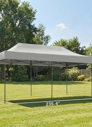 10 x 20 ft Pop Up Canopy Tent, Heavy Duty UPF50+ Outdoor Portable Instant Canopy Shelter with Wheeled Bag, White