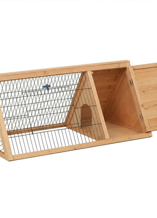 Rabbit Hutch Outdoor, Wooden Chicken Coop with Run, Outdoor Small Animal Cage for Rabbit, Small Duck and Chicken, Brown