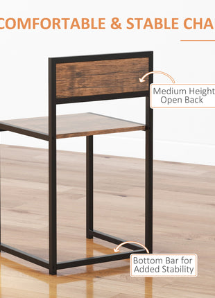 3-Piece Industrial Dining Table Set for 2, Kitchen Table and Chairs, Dining Room Sets for Small Spaces, Rustic Brown