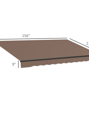 13' x 10' Retractable Awning, 280gsm UV Resistant Sunshade Shelter for Deck, Balcony, Yard, Coffee