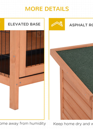 54" 2-Story Large Rabbit Hutch Bunny Cage Wooden Pet House Small Animal Habitat Lockable Doors, Tray, Roof, Orange