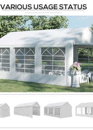 10' x 20' Heavy Duty Party Tent & Carport with Removable Sidewalls and Double Doors, Large Canopy Tent, Sun Shade Shelter, for Parties, Wedding, Outdoor Events, BBQ, White