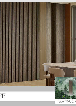 95" x 8" Wood Panels for Wall, 4 Pack Acoustic Panels, Sound Absorbing Slat Wall For Interior Wall Decor, Home, Walnut