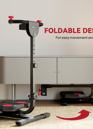 Foldable Ab Twister Board for Waist Trimming with LCD Display, Ab Workout Equipment for Women and Men, Red