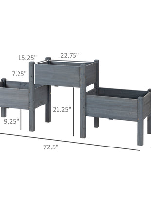 3 Tier Raised Garden Bed Freestanding Planter Box for Vegetables, Herb, Flowers