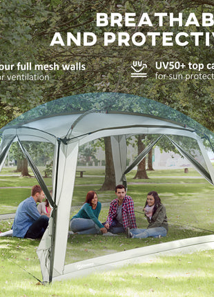 12' x 12' Screen House, UV50+ Screen Tent with 2 Doors & Carry Bag for Outdoor Camping Activities, Easy Setup, White