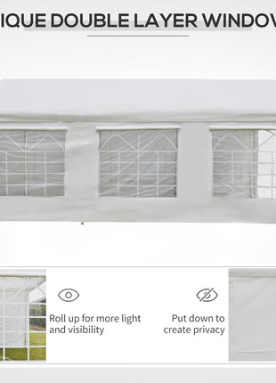 10' x 20' Heavy Duty Party Tent & Carport with Removable Sidewalls and Double Doors, Large Canopy Tent, Sun Shade Shelter, for Parties, Wedding, Outdoor Events, BBQ, White