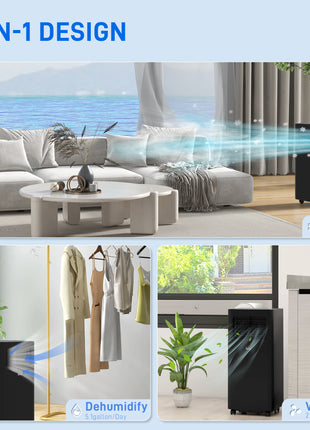 8000 BTU Mobile Air Conditioner, 345 Sq. Ft., AC Unit with Dehumidifier, Sleep, 24H Timer On/Off, Window Kit, Black